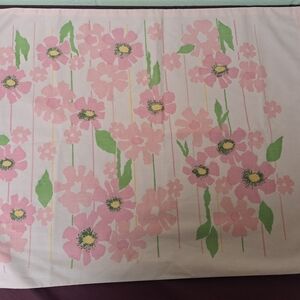 Vintage Pink Flaral Print Standard Size Pillowcase By Sears